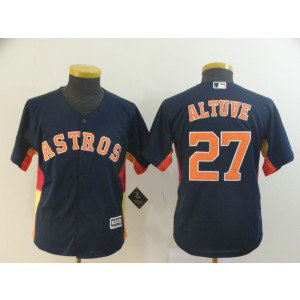 MLB Astros 27 Jose Altuve Navy Cool Base Youth Jersey