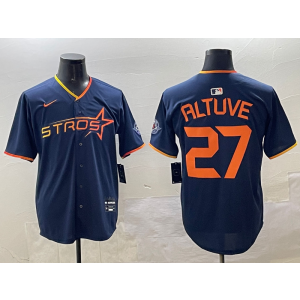 MLB Astros 27 Jose Altuve Navy Nike Cool Base Men Jersey
