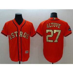 MLB Astros 27 Jose Altuve Orange 2018 Gold Program Cool Base Men Jersey