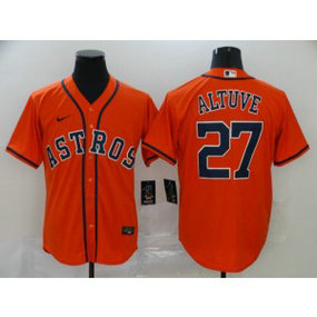MLB Astros 27 Jose Altuve Orange 2020 Nike Cool Base Men Jersey
