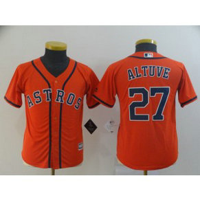 MLB Astros 27 Jose Altuve Orange Cool Base Youth Jersey