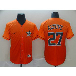 MLB Astros 27 Jose Altuve Orange Drift Fashion Men Jersey