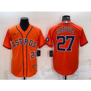 MLB Astros 27 Jose Altuve Orange Nike Cool Base Men Jersey