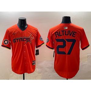MLB Astros 27 Jose Altuve Orange Nike Cool Base Men Jersey