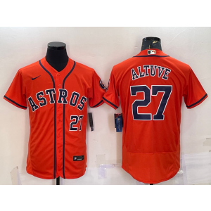 MLB Astros 27 Jose Altuve Orange Nike Flexbase Men Jersey