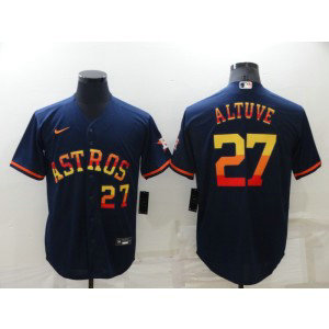 MLB Astros 27 Jose Altuve Rainbow Nike Cool Base Men Jersey