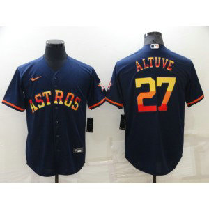 MLB Astros 27 Jose Altuve Rainbow Nike New Cool Base Men Jersey