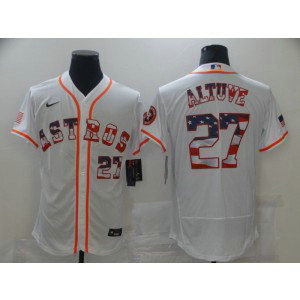 MLB Astros 27 Jose Altuve USA Flag Nike Flexbase Men Jersey