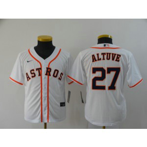 MLB Astros 27 Jose Altuve White 2020 Nike Cool Base Youth Jersey