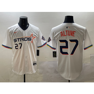 MLB Astros 27 Jose Altuve White Nike Cool Base Men Jersey 1