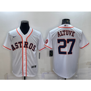 MLB Astros 27 Jose Altuve White Nike Cool Base Men Jersey