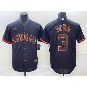 MLB Astros 3 Jeremy Pena Black Shadow Nike Cool Base Men Jersey