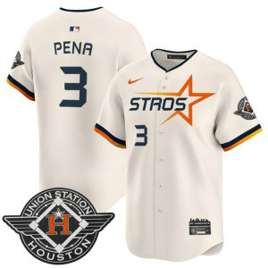 MLB Astros 3 Jeremy Pena Cream 2025 City Connect Nike Cool Base Men Jersey