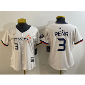 MLB Astros 3 Jeremy Pena Cream City Nike Cool Base Youth Jersey