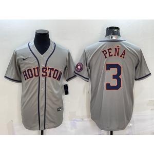 MLB Astros 3 Jeremy Pena Grey Nike Cool Base Men Jersey