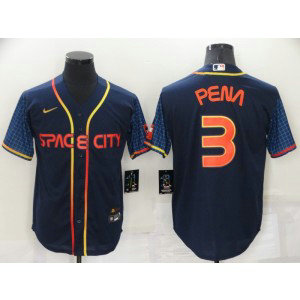 MLB Astros 3 Jeremy Pena Navy 2022 City Connect Nike Cool Base Men Jersey