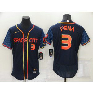 MLB Astros 3 Jeremy Pena Navy 2022 City Connect Nike Flexbase Men Jersey