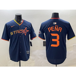 MLB Astros 3 Jeremy Pena Navy Nike Cool Base Men Jersey