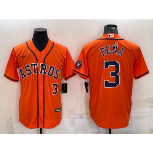MLB Astros 3 Jeremy Pena Orange Nike Cool Base Men Jersey