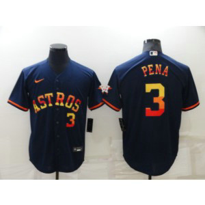 MLB Astros 3 Jeremy Pena Rainbow Nike Cool Base Men Jersey