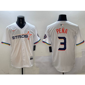MLB Astros 3 Jeremy Pena White City Nike Cool Base Men Jersey