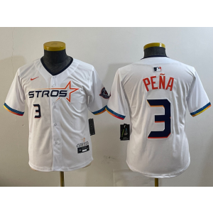 MLB Astros 3 Jeremy Pena White City Nike Cool Base Women Jersey