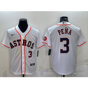 MLB Astros 3 Jeremy Pena White Nike Cool Base Men Jersey