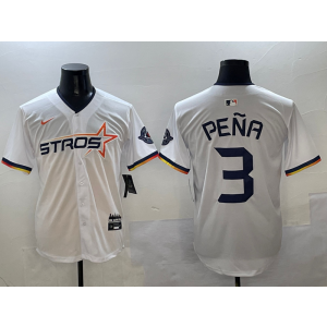 MLB Astros 3 Jeremy Pena White Nike Cool Base Men Jersey