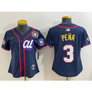 MLB Astros 3 PENA Navy American League 2025 All Star Nike Cool Base Women Jersey