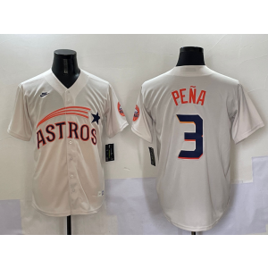 MLB Astros 3 Pena Cream Nike Cool Base Men Jersey