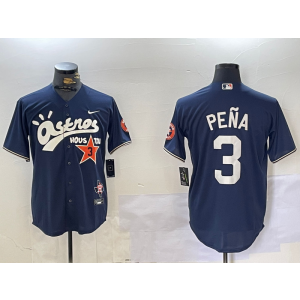 MLB Astros 3 Pena Navy Nike Cool Base Men Jersey