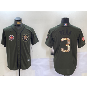 MLB Astros 3 Pena Olive Camo Nike Cool Base Men Jersey