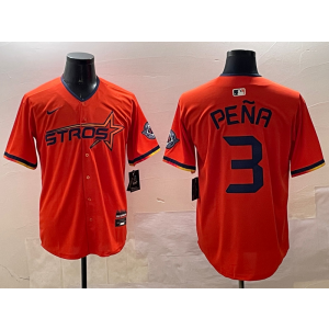 MLB Astros 3 Pena Orange Nike Cool Base Men Jersey