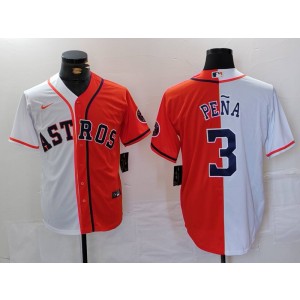 MLB Astros 3 Pena Orange White Split Nike Cool Base Men Jersey