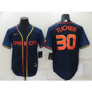 MLB Astros 30 Kyle Tucker Navy 2022 City Connect Nike Cool Base Men Jersey