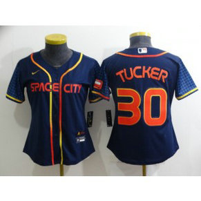 MLB Astros 30 Kyle Tucker Navy 2022 City Connect Nike Cool Base Youth Jersey