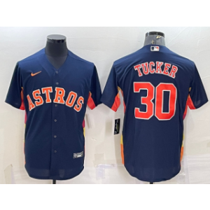 MLB Astros 30 Kyle Tucker Navy Nike Cool Base Men Jersey