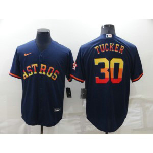 MLB Astros 30 Kyle Tucker Rainbow Nike New Cool Base Men Jersey