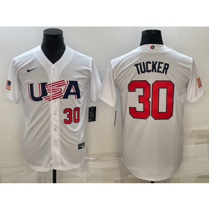 MLB Astros 30 Kyle Tucker White 2023 World Series Cool Base Men Jersey 1