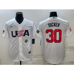 MLB Astros 30 Kyle Tucker White 2023 World Series Cool Base Men Jersey