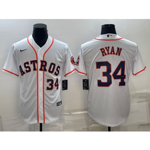 MLB Astros 34 Nolan Ryan White Nike Cool Base Men Jersey