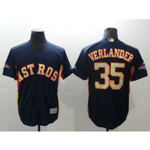 MLB Astros 35 Justin Verlander Navy 2018 Gold Program Cool Base Men Jersey