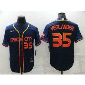 MLB Astros 35 Justin Verlander Navy 2022 City Connect Nike Flexbase Men Jersey