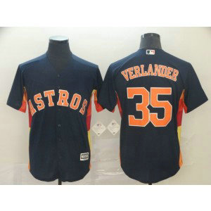 MLB Astros 35 Justin Verlander Navy Cool Base Men Jersey