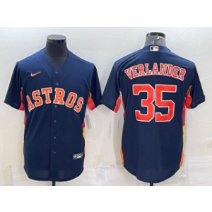 MLB Astros 35 Justin Verlander Navy Nike Cool Base Men Jersey