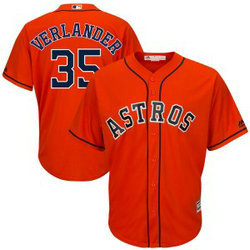 MLB Astros 35 Justin Verlander Orange Cool Base Men Jersey
