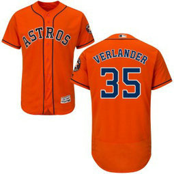 MLB Astros 35 Justin Verlander Orange Flexbase Men Jersey