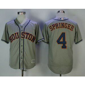 MLB Astros 4 George Springer Gray Cool Base Men Jersey