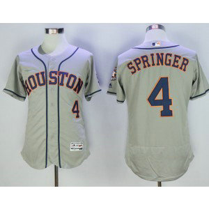 MLB Astros 4 George Springer Grey Flexbase Men Jersey