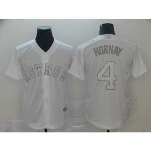 MLB Astros 4 George Springer Horhay White 2019 Players Weekend Player Men Jersey
